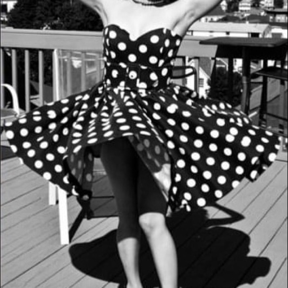 Vintage black and white polka dot dress